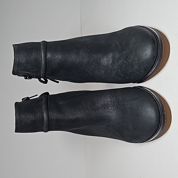 Gibson Latimer Rachel Bootie Ankle Boots Women’s Sz 9 Black Leather Stacked Heel - Picture 2 of 16